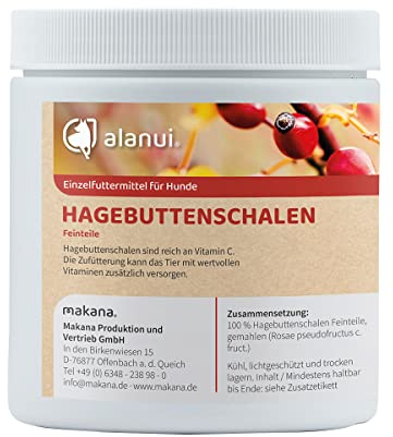 alanui Hagebuttenschalen Feinteile für Hunde, gemahlen, 250 g Dose