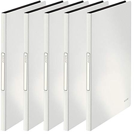 Leitz Solides Sichtbuch, PP, A4, 40 Hüllen, 5er Pack, Weiß