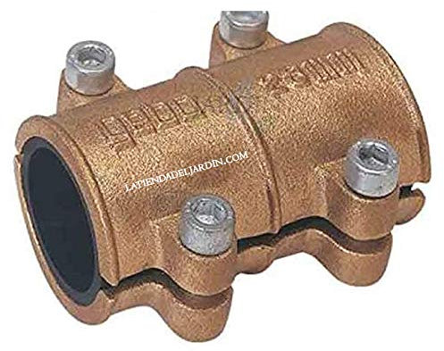 Suinga - TAPAPORO 22MM COBRE. Abrazadera reparación para tuberia 22mm. Goma interior que impide el paso de agua hacia el exterior, dorado