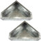 2x Galvanised Metal Triangular Corner Feed Feeding Bin Trough Tub Storage Bucket