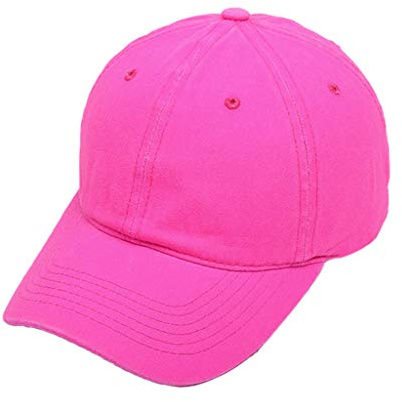 niumanery Unisex Fluorescent Neon Baseball Cap Bright Solid Color Outdoor Sunscreen Hat Hot Pink