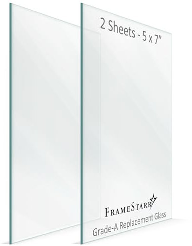 FrameStarr Lot de 2 cadres photo de rechange en verre transparent de 12,7 x 17,8 cm pour cadres photo de 12,7 x 17,8 cm