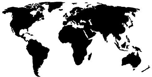 Adhesivo Mapa del Mundo – Adhesivo para personalizar tu coche – Moto – Caravana – paredes y muebles – World Map Decal – Decoración adhesiva de vinilo – Negro 60 x 30 cm