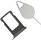 OnlyTech - SIM Card Tray/Holder Compatible with iPhone 8 Plus Black - With Installed Waterproof Ring + Extration Tool