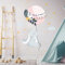 Wandsticker für Kinder, Dekoration Babyzimmer, Wandtattoo, Kinderzimmer, Wandtattoo, indischer Hase und magischer Ballon, H90 x 60 cm
