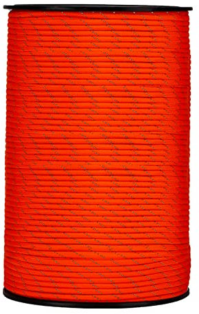 HERCULES 550 Paracord 4mm Type III 7 Strands Parachute Cord, 100' Reflective Neon Orange Utility Rope for Crafting, DIY, Camping, Survival, Outdoor
