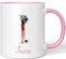 JUNIWORDS Tasse, Inari, Name Anfangsbuchstabe Initial Alphabet Floral Buchstabe I Monogramm Motiv, Rosa (5513961)