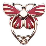 RK TECH Phone Ring Bracket holder, Butterfly Diamond Shape Finger Grip Stand Holder Ring Car Mount Phone Ring Grip Smartphone Ring stent Tablet (Butterfly Red)