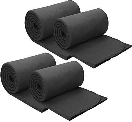Betz 4 Stück Fleecedecke Kuscheldecke Wohndecke Größe 130 cm x 170 cm Farbe anthrazit