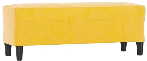 vidaXL Sitzbank Bettbank Polsterbank Flurbank Bank Betthocker Beistellbank Garderobenbank Fußhocker Wohnzimmer Gelb 100x35x41cm Samt