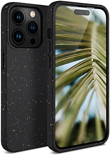 ONEFLOW Sama Sama Case kompatibel mit Apple iPhone 14 Pro – Nachhaltige Handyhülle aus Pflanzenfasern, Hülle biologisch abbaubar ohne Plastik, vegan und umweltfreundlich – Schwarz