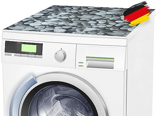 BAUHELD® Universal Waschmaschinen-Auflage [60x60cm] - Waschmaschinen-Abdeckung mit Vinyl-Beschichtung [Made in Germany] - Für Waschmaschine, Trockner, Küche, Wohnmobil, Badezimmer - Stones
