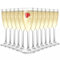 Elsjoy 12 Pack Plastic Champagne Flute, 6 oz Unbreakable Champagne Glasses Reusable Stemmed Champagne Coupes for Event, Wedding, Party