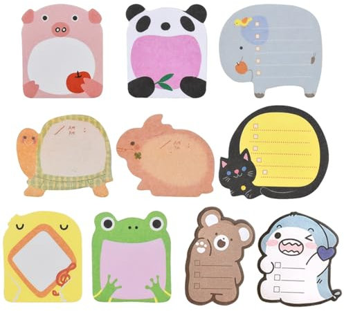 EBHO 10 Estilos Libretas Pequeñas Notas Block Notes Adhesivas Gadgets Útiles para Oficina, Escuela, Detalles Cumpleaños Niños
