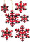 The Bridge Collection Rote Büffelkarierte Schneeflocken-Ornamente – Set von 6 – Zuhause für die Feiertage – Buffalo Plaid Weihnachtsdekoration – Plaid Ornamente für Weihnachtsbaum – Schneeflocke