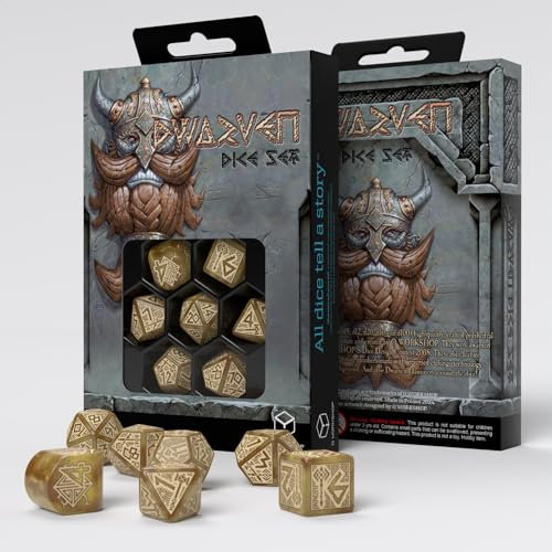 Q-Workshop Dwarven Dice Set Oro Dadi Set