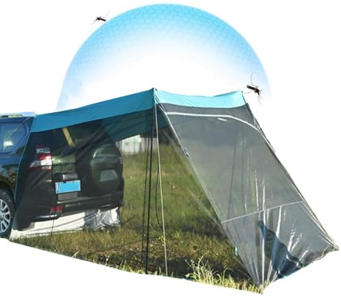SUV-Heckklappenzelt – Wasserdichtes Schiebedach-Fließheck-Autozelt | Auto-Campingzelt mit Moskitonetz | Wasserbeständiges Campingzelt | Auto-Heckklappen-Zelt, Rückseite, SUV-Zelt für Camping