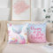 Bonhause 2er Set Kissenbezüge Meerjungfrau 45 x 45 cm Seestern Muschelschale Dekorative Kissenhülle Rosa Lila Zierkissenbezüge für Sofa Mädchenzimmer Kinderzimmer Dekoration