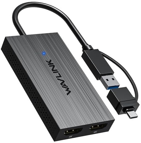 WAVLINK USB 3.1/USB-C zu Dual HDMI Adapter - DisplayLink Dual 4K 60Hz Monitor Hub für Windows & Apple M1/M2/M3 Mac - Business-Lösung für HP Dell Surface Lenovo