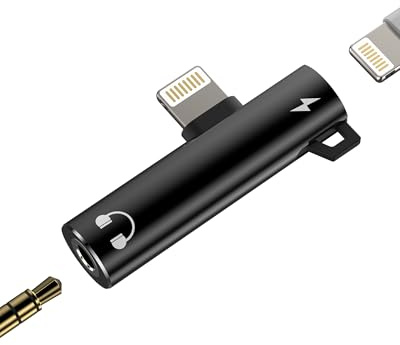 Adaptador Lightning a Jack de 3,5 mm (2 en 1) para iPhone 14 13 12 Pro MAX Cable de Carga Jack Splitter para Apple Certificado MFI Auto AUX Cable de Audio para iPad Conexión de Auriculares Cargador