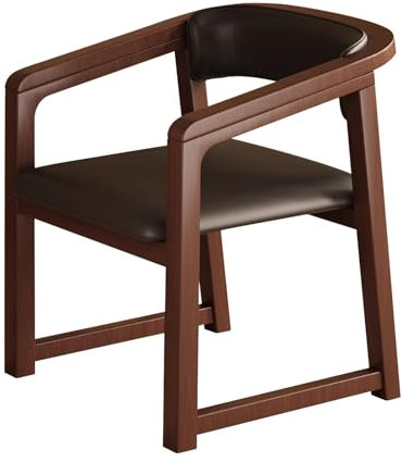 MARIYCH PU-Leder-Akzentstuhl, Mid-Century Modern Esszimmerstuhl-Sessel mit Massivholzbeinen, Freizeitstuhl für Wohnzimmer, Schlafzimmer, Wartezimmer