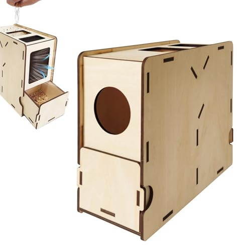 Getreide Reinigung Winnower Maschine, Holz Vögel Futter Getreide Blasmaschine mit Schublade, Vogelfutter Geblasene Muschelspalter, Vogelfutter Geblasene Muschelspalter für Hirse, Verschiedene Körner