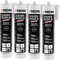 TECPO 4X Scheibenkleber Quickly-Safe, 290ml MS-Polymer primerlos mit Kleb- und Dichtstoff-Technologie Scheibenklebstoff - Elastisch witterungsbeständiger Klebstoff zum Verkleben und Abdichten