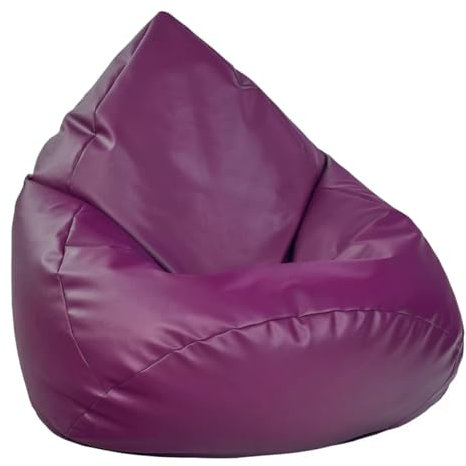 Slevobox Sitzsack mit Hocker Lila 95x95x120 cm - XXL Sitzsack Erwachsene mit Füllung - Bean Bag - Schlafzimmer und Wohnzimmer Möbel - Indoor Sitzsäcke Öko-Leder - Lounge Sessel