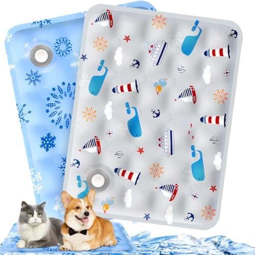 ITJMRJP Tappetino Refrigerante 2 Pezzi 40x50cm per Cani e Gatti, Tappeto Rinfrescante in Estate (B)