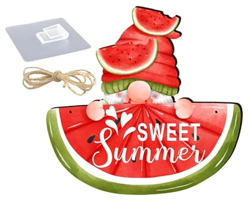 VICASKY Sommer Deko Sommerdeko Innen tür Zum Aufhängen Hängeschild Holzschild für Die Veranda Sommerliches Mit Wassermelonen Design Dekorativer Haustür Und Willkommensschild Garten Kleine Charmante