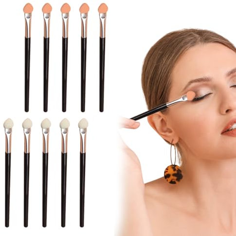 10 Pièces Pinceaux Fards à Paupières Pinceaux Maquillages Yeux applicateur de fard à paupières réutilisables double face pinceaux maquillages yeux Pinceaux Eponge pour Fard à Paupières