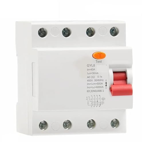 Disjoncteur différentiel électromagnétique triphasé + N GYL8 4P 25A 40A 63A 1 pièce(4P 25A,100mA)