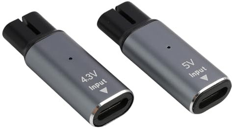 2pcs Rasierer Ladegerät Adapter, 5V & 4.3V USB-C Elektrorasierer Netzteil Kompatibel mit Philips One Blade Rasierer, Multigroom und Beard Trimmer, Typ C Lade Konverter für Elektrorasierer, Grau