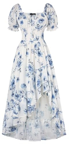 SCARLET DARKNESS Womens Summer Casual Maxi Dress UK Wedding Guest Milkmaid Long Dress Cocktail Party Beach Sundress for Ladies