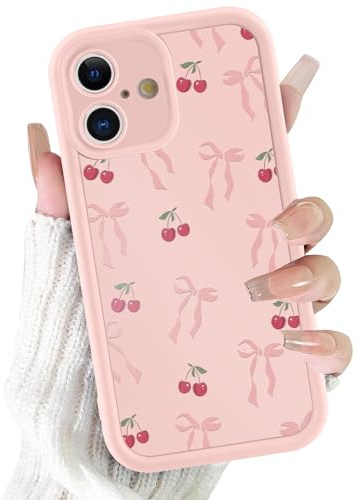 Coalbooliy Coque pour iPhone 17 6,3”, Aesthetic Noeud Papillon Motif Étui Rose Cute Filles Femmes Mat Housse Ultra Mince TPU Souple Silicone Case Antichoc Bumper Protection de la caméra Cover, 05