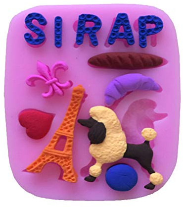 Niedliche 3D-Silikonform mit Aufschrift I Love Paris, Pudel, Eiffelturm, zum Selbermachen, Eisblöcke, Süßigkeiten, Fondant, Schokolade, Seife, Kuchen, Mousse, Gelee, Kerzen, Backwerkzeug