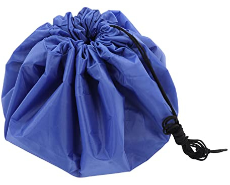 RASTKY Polyester-Spielzeugmatten-Aufbewahrungstasche, Reißfest, Multifunktionaler Kordelzug-Organizer für Bausteine (BLUE)