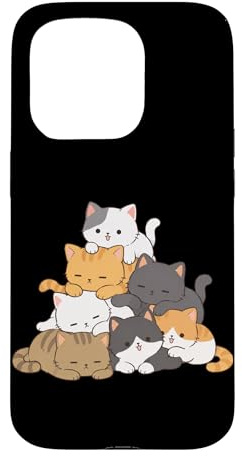 Carcasa para iPhone 15 Pro Pile Cats Anime Gato Montaña De Gatos Kawaii Chibi Kitty