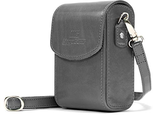 MegaGear Leder Kameratasche mit Trageriemen kompatibel mit Canon PowerShot G7 X Mark III, G7 X Mark II, G7 X