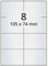 Wetterfeste Folienetiketten auf A4 Bogen, silber - 105 x 74 mm - 800 Polyester Etiketten auf 100 Blatt, selbstklebende PET Etiketten, matt, Typenschild-Aufkleber