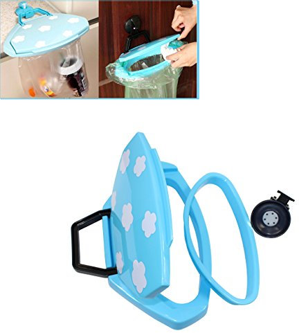 Abcsea 1 Stücke Müllsack halter mit Deckel, Müllsack Kleiderbügel, küchen mülleimer， papierkorb halterung（Zufällige Farbe）