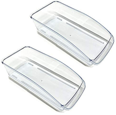 HAC24 2er Set Kühlschrank Korb Transparent Aufbewahrungsbehälter Organizer Kühlschrankbox Gemüse Obst Gefrierschrank Schubladenkorb