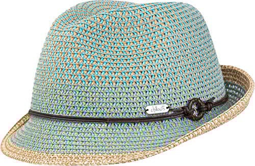 CHILLOUTS Rimini Hat - Damen Sonnenhut, Sommer Strohhut, Trilby, Leichter Sonnenschutz Hut, Schicker Strandhut, Adjustable, XS/S-M, blau