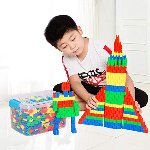 Qchomee 280/450 Stück Bauklötze Steckbausteine Steckspiel Förderung Spielspaß Spielzeug Kunststoff Bausteine Konstruktionsspielzeug mit Aufbewahrungsbox Kinderspielzeug Lernspielzeug für Kinder