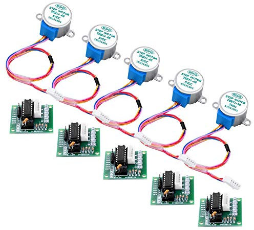 ICQUANZX 5 Sätze 28BYJ-48 ULN2003 5V Schrittmotor + ULN2003 Treiberplatine für Arduino