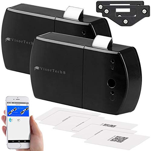 VisorTech Schrankschloss: 2er-Set Schubladen- & Schranktüren-Schloss mit RFID-Schlüssel, BT, App (Elektronisches Briefkastenschloss, Schloss für Schrank, Kindersicherung)