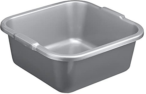 Fußbad Schüssel 39 x 39 cm, Fußbadewanne viereckig, Silber