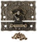 Folewr 55 mm x 47 mm in stile vintage chiusura a scatto in legno con serratura per cassapanca color bronzo antico