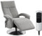 CAVADORE TV-Sessel Tirol mit Akku / Fernsehsessel mit elektrisch verstellbarer Relaxfunktion / 2 E-Motoren / Kabellos / 74 x 112 x 82 / Strukturstoff: Hellgrau