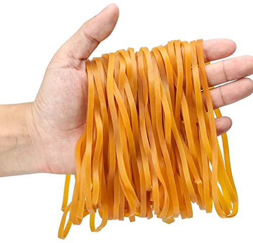 XINDA 60pcs Large Rubber Bands Elastic Bands Heavy Duty Stretched to 80cm/31.5in Strong Thick Elastic Bands Assorted Sizes Office Supplies (16cm/6.3in)